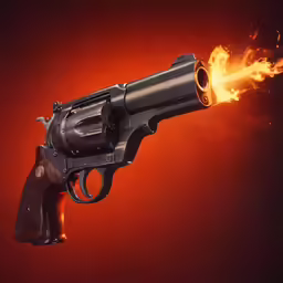 a close up view of a gun being fired with the trigger gun out