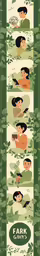 a series of four illustrated women in bathing suits