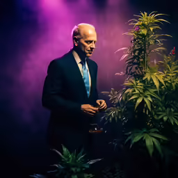 there is a man standing in a suit