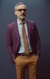 an older man is posing for a portrait wearing a suit and tie