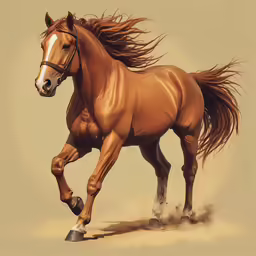 a drawing of a horse running in the sand