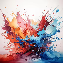 painting on paper with colors in the background