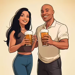 an image of two people holding beer glasses