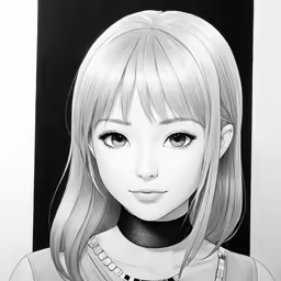 a cartoon character with blonde hair and bangs