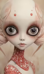 a picture of a doll that has eyes and big ears