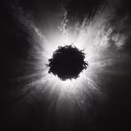 an abstract black and white photograph of an object