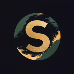 the letter s is in the middle of a circular shape