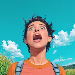 a man is making an open mouth with his hands