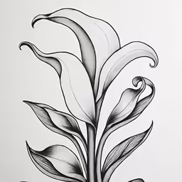 a drawing of a plant on paper