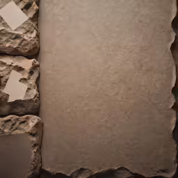 a paper with a picture is on some rocks