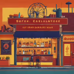 a person standing outside of an urban san antonio shop,an image of the entrance of a restaurant