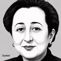 an older woman wearing black clothes, black tie and earrings