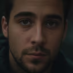 a man with a serious look on his face