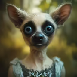 a small hairless dog with big eyes