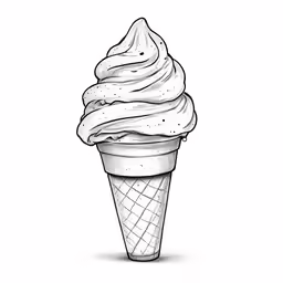 a hand drawn ice cream cone with sprinkles