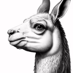 an illustrated picture of a kangaroo, with a white background