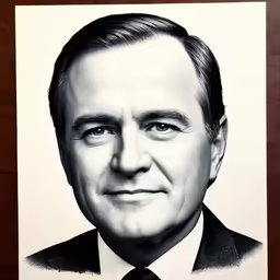 a portrait of a man in suit and tie