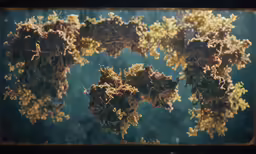 closeup of a bunch of moss and rocks in water