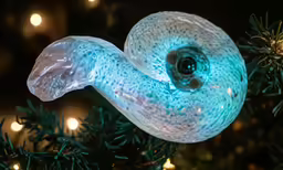 the blue light is on a green tree