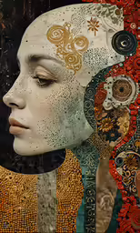 an intricate mosaic is featured in a picture