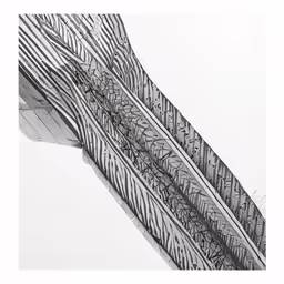 a black and white picture shows the lines in the shape of a tube
