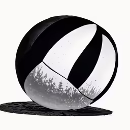 an oversize ball is sitting on the ground