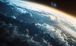 clouds are shown flying through the sky above