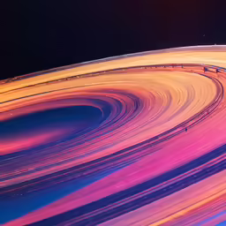 several layers of different color on a black background