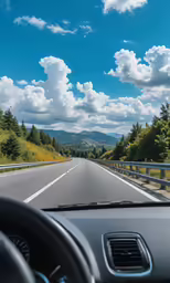 a scenic road on a bright sunny day