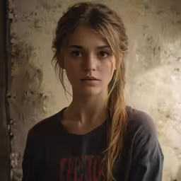 a woman wearing a black shirt and some hair