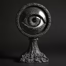 an unusual looking vase with the eye in it