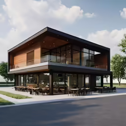 an artistic rendering of a modern office building