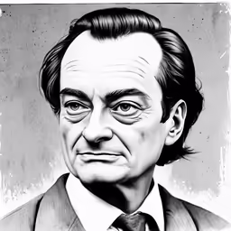 this drawing shows a man with his eyes open and a tie on