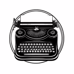 a black and white drawing of an old typewriter