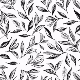 a black and white drawing of leaves