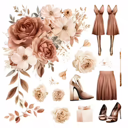 a drawing of the dress and shoes for an upcoming wedding
