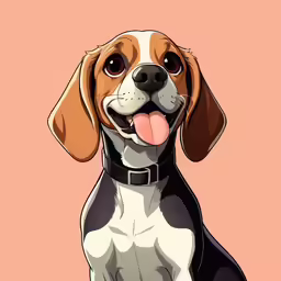 an illustration of a dog with its tongue out