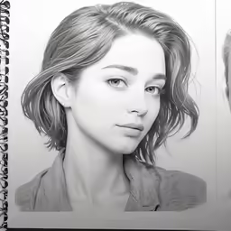 a young girl with hair drawn over herself