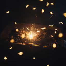 a pile of stones being lit by a bright light