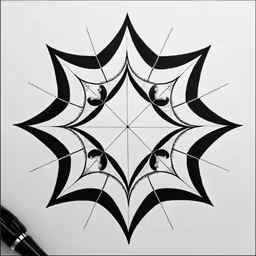 a pattern in black and white on a page