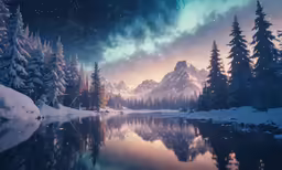 a beautiful night in the woods and water