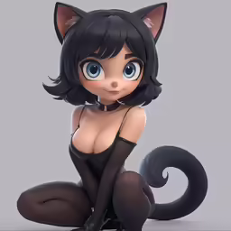 a cartoon cat sitting on the ground with an evil look
