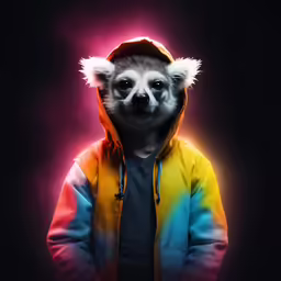 a person wearing a colored jacket and a hoodie