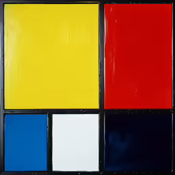 some very different colored blocks on some kind of tile