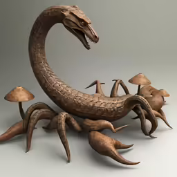 an image of a giant snake like object with people crawling around
