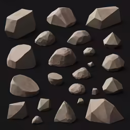 a black background with some rocks that have been put on the table