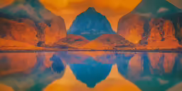 mountains that have been reflected in a water