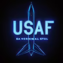 blue neon lettering above an illustration of a neon airplane