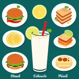 the ultimate guide to different foods,a poster featuring food and drinks with different names,the top ten types of food on a plate,illustrated image of beverages arranged in various circles,there are many different foods and drinks on the plate