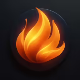 a flame in the center of a round plate
